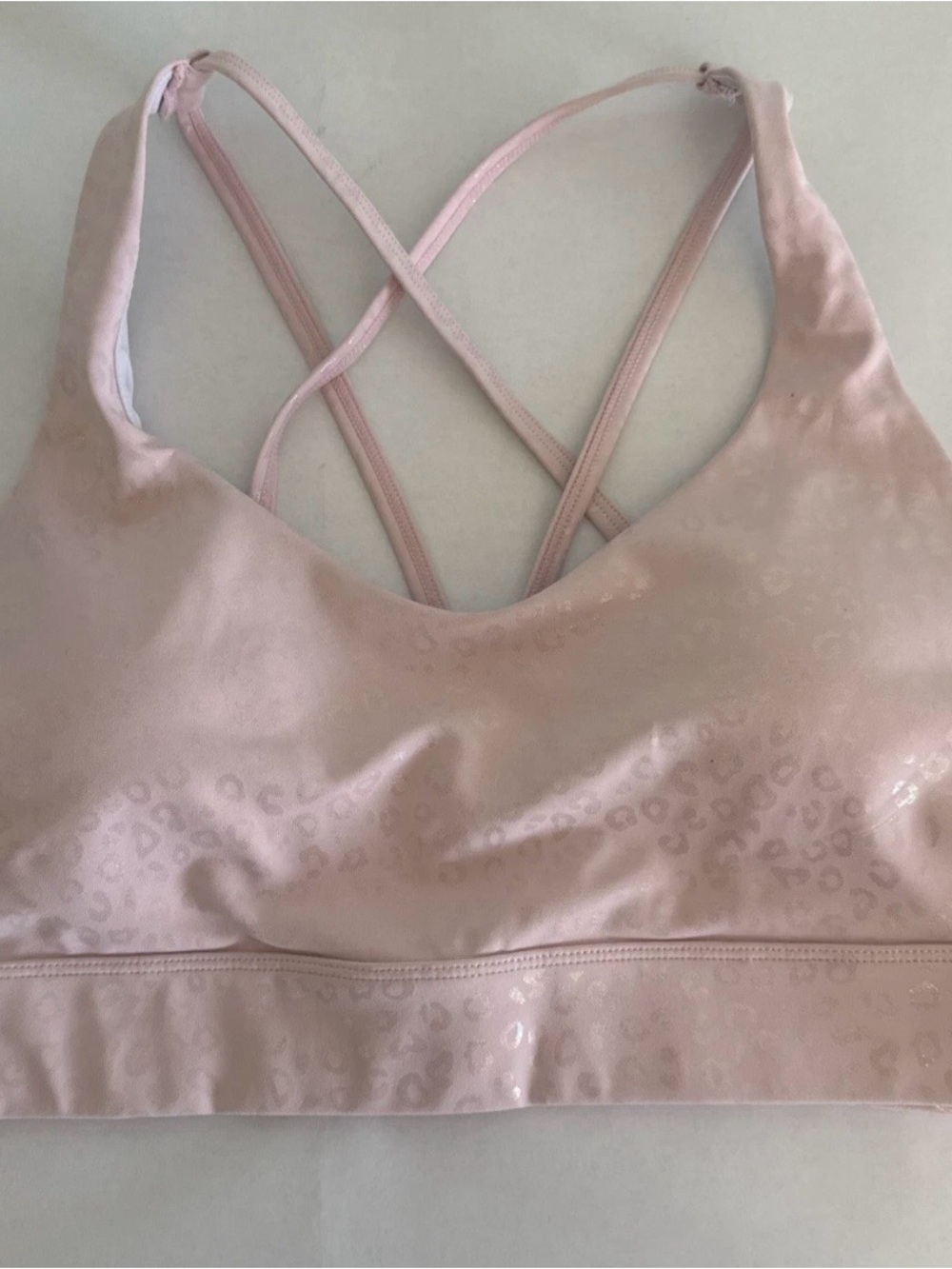 Zyia Active Sports Bra Pink Leopard Athletic Workout Activewear